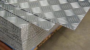 1100 5 Bars Checkered Aluminum Sheets Embossed Anti - Slip   For Bus Floor